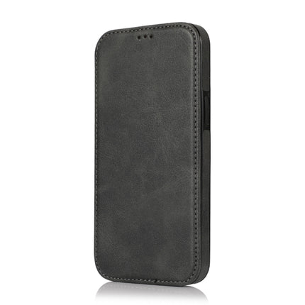 Strong Magnetic Closure PU + TPU Leather Case with Card Slots & Holder For iPhone 13 mini(Black)-garmade.com