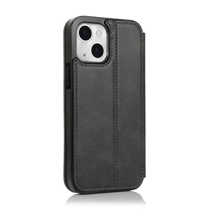 Strong Magnetic Closure PU + TPU Leather Case with Card Slots & Holder For iPhone 13 mini(Black)-garmade.com