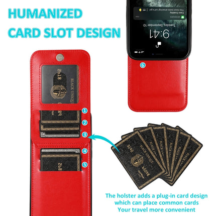 Solid Color PC + TPU Protective Case with Holder & Card Slots For iPhone 13 mini(Red)-garmade.com