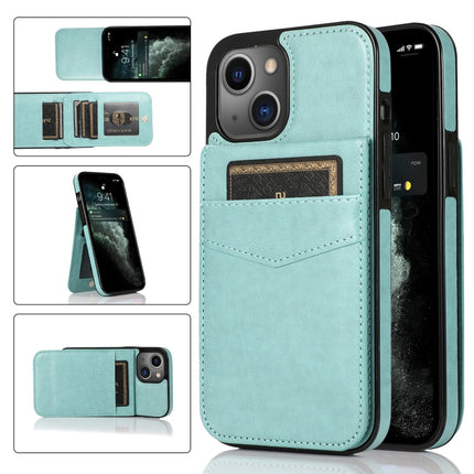 Solid Color PC + TPU Protective Case with Holder & Card Slots For iPhone 13 mini(Green)-garmade.com