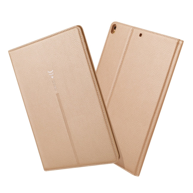 For iPad Pro 10.5 inch GEBEI PU+TPU Horizontal Flip Protective Case with Holder & Card Slots(Gold)-garmade.com