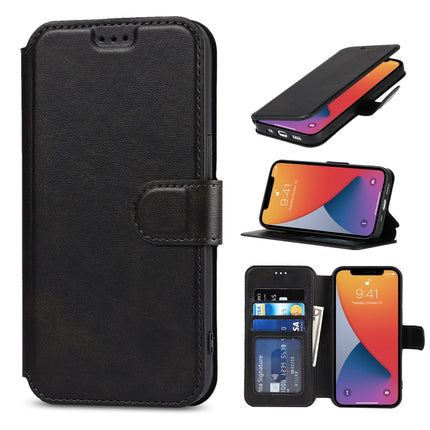 Shockproof PU + TPU Leather Case with Card Slots & Holder & Photo Frame & Wallet For iPhone 13 mini(Black)-garmade.com