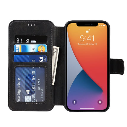 Shockproof PU + TPU Leather Case with Card Slots & Holder & Photo Frame & Wallet For iPhone 13 mini(Black)-garmade.com