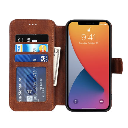 Shockproof PU + TPU Leather Case with Card Slots & Holder & Photo Frame & Wallet For iPhone 13 mini(Coffee)-garmade.com