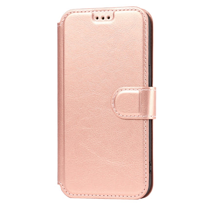 Shockproof PU + TPU Leather Case with Card Slots & Holder & Photo Frame & Wallet For iPhone 13 mini(Rose Gold)-garmade.com