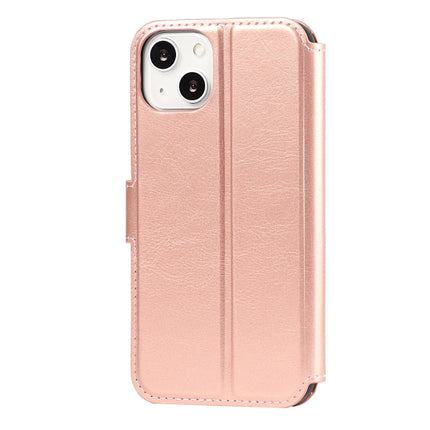 Shockproof PU + TPU Leather Case with Card Slots & Holder & Photo Frame & Wallet For iPhone 13 mini(Rose Gold)-garmade.com