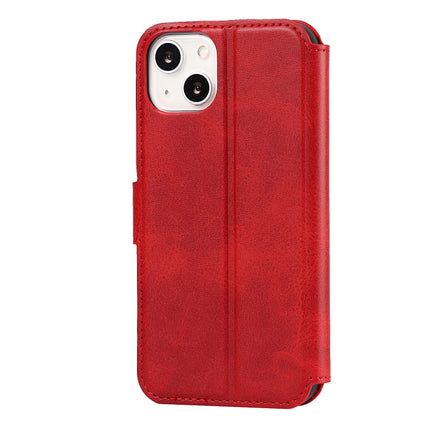 Shockproof PU + TPU Leather Case with Card Slots & Holder & Photo Frame & Wallet For iPhone 13 mini(Red)-garmade.com