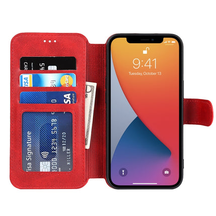 Shockproof PU + TPU Leather Case with Card Slots & Holder & Photo Frame & Wallet For iPhone 13 mini(Red)-garmade.com