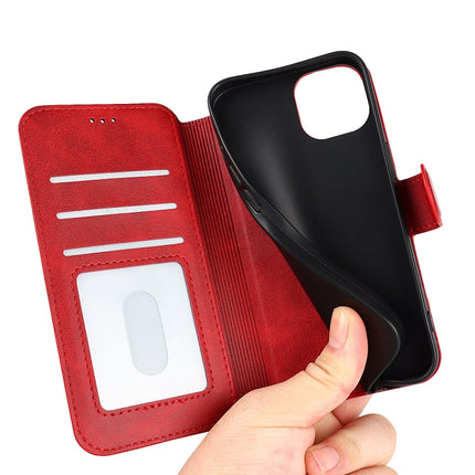 Shockproof PU + TPU Leather Case with Card Slots & Holder & Photo Frame & Wallet For iPhone 13 mini(Red)-garmade.com