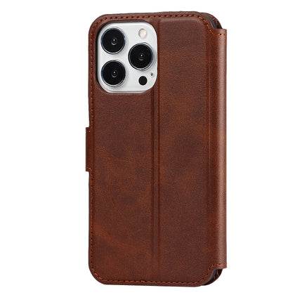 Shockproof PU + TPU Leather Case with Card Slots & Holder & Photo Frame & Wallet For iPhone 13 Pro(Coffee)-garmade.com