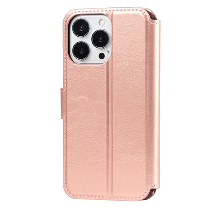 Shockproof PU + TPU Leather Case with Card Slots & Holder & Photo Frame & Wallet For iPhone 13 Pro(Rose Gold)-garmade.com