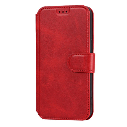 Shockproof PU + TPU Leather Case with Card Slots & Holder & Photo Frame & Wallet For iPhone 13 Pro(Red)-garmade.com