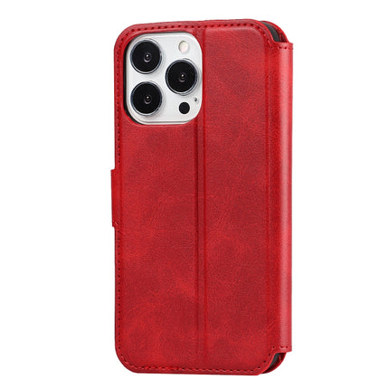Shockproof PU + TPU Leather Case with Card Slots & Holder & Photo Frame & Wallet For iPhone 13 Pro(Red)-garmade.com