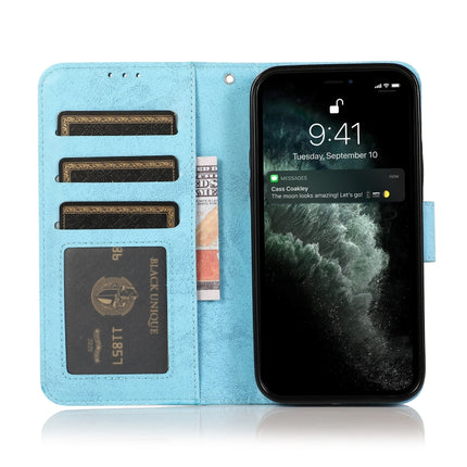 Retro 2 in 1 Detachable Magnetic Horizontal Flip TPU + PU Leather Case with Holder & Card Slots & Photo Frame & Wallet For iPhone 13 mini(Sky Blue)-garmade.com