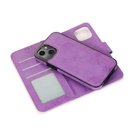 Retro 2 in 1 Detachable Magnetic Horizontal Flip TPU + PU Leather Case with Holder & Card Slots & Photo Frame & Wallet For iPhone 13 mini(Purple)-garmade.com