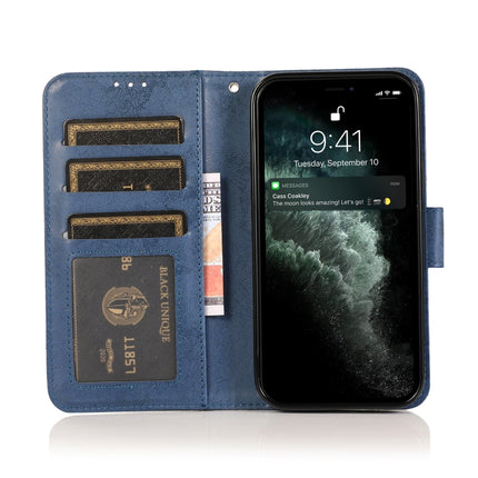 Retro 2 in 1 Detachable Magnetic Horizontal Flip TPU + PU Leather Case with Holder & Card Slots & Photo Frame & Wallet For iPhone 13 Pro(Dark Blue)-garmade.com