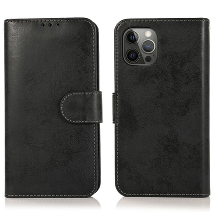 Retro 2 in 1 Detachable Magnetic Horizontal Flip TPU + PU Leather Case with Holder & Card Slots & Photo Frame & Wallet For iPhone 13 Pro(Black)-garmade.com