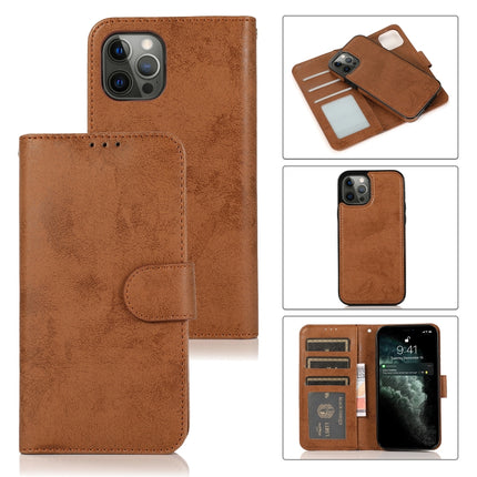 Retro 2 in 1 Detachable Magnetic Horizontal Flip TPU + PU Leather Case with Holder & Card Slots & Photo Frame & Wallet For iPhone 13 Pro(Brown)-garmade.com