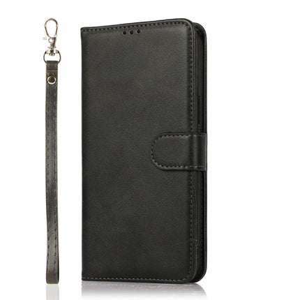 Calf Texture 2 in 1 Detachable Magnetic Back Cover Horizontal Flip Leather Case with Holder & Card Slots & Wallet & Photo Frame For iPhone 13 mini(Black)-garmade.com