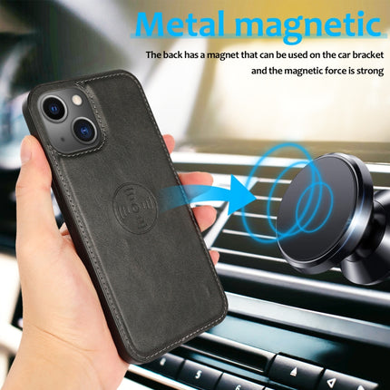 Calf Texture 2 in 1 Detachable Magnetic Back Cover Horizontal Flip Leather Case with Holder & Card Slots & Wallet & Photo Frame For iPhone 13 mini(Black)-garmade.com