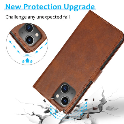 Calf Texture 2 in 1 Detachable Magnetic Back Cover Horizontal Flip Leather Case with Holder & Card Slots & Wallet & Photo Frame For iPhone 13 mini(Brown)-garmade.com