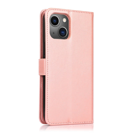 Calf Texture 2 in 1 Detachable Magnetic Back Cover Horizontal Flip Leather Case with Holder & Card Slots & Wallet & Photo Frame For iPhone 13 mini(Rose Gold)-garmade.com