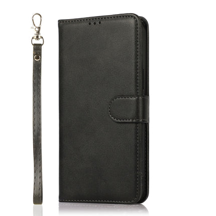 Calf Texture 2 in 1 Detachable Magnetic Back Cover Horizontal Flip Leather Case with Holder & Card Slots & Wallet & Photo Frame For iPhone 13 Pro(Black)-garmade.com