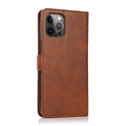Calf Texture 2 in 1 Detachable Magnetic Back Cover Horizontal Flip Leather Case with Holder & Card Slots & Wallet & Photo Frame For iPhone 13 Pro(Brown)-garmade.com