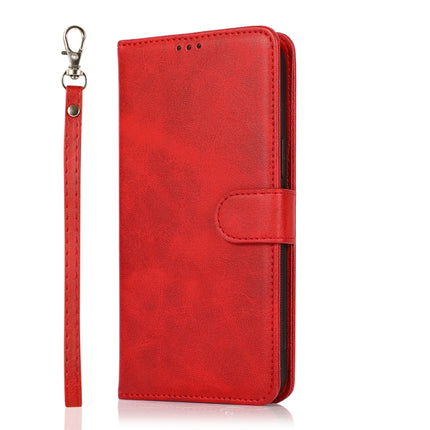 Calf Texture 2 in 1 Detachable Magnetic Back Cover Horizontal Flip Leather Case with Holder & Card Slots & Wallet & Photo Frame For iPhone 13 Pro(Red)-garmade.com