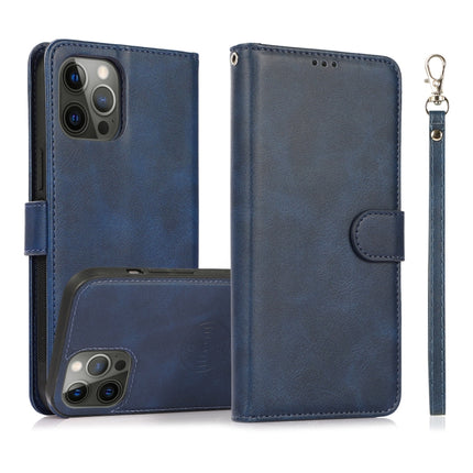 Calf Texture 2 in 1 Detachable Magnetic Back Cover Horizontal Flip Leather Case with Holder & Card Slots & Wallet & Photo Frame For iPhone 13 Pro(Blue)-garmade.com