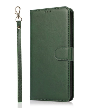 Calf Texture 2 in 1 Detachable Magnetic Back Cover Horizontal Flip Leather Case with Holder & Card Slots & Wallet & Photo Frame For iPhone 13 Pro(Green)-garmade.com