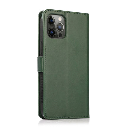 Calf Texture 2 in 1 Detachable Magnetic Back Cover Horizontal Flip Leather Case with Holder & Card Slots & Wallet & Photo Frame For iPhone 13 Pro(Green)-garmade.com