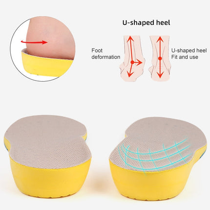 2 PCS 086 086 PU Silicone Sweat-absorbent Breathable Shock-absorbing Sports Full Shoe Pads Cuttable Increase Insole, Size:35-36(Yellow Bottom Gray Surface)-garmade.com