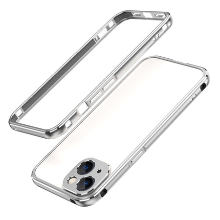 Aurora Series Lens Protector + Metal Frame Protective Case For iPhone 13 mini(Silver)-garmade.com
