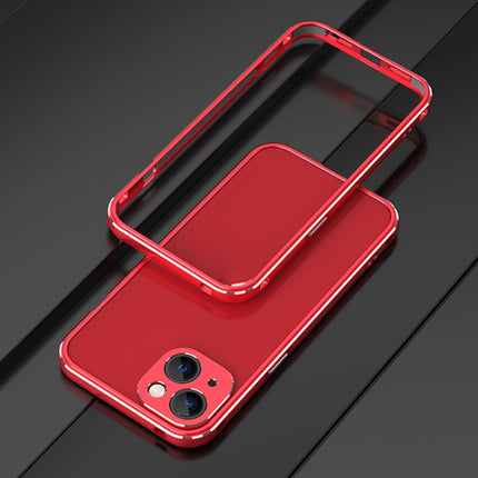 Aurora Series Lens Protector + Metal Frame Protective Case For iPhone 13 mini(Red)-garmade.com