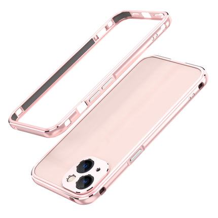 Aurora Series Lens Protector + Metal Frame Protective Case For iPhone 13 mini(Rose Gold)-garmade.com