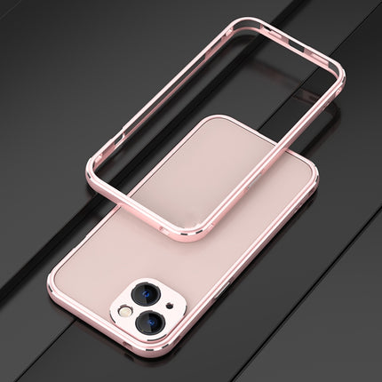 Aurora Series Lens Protector + Metal Frame Protective Case For iPhone 13 mini(Rose Gold)-garmade.com