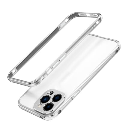 Aurora Series Lens Protector + Metal Frame Protective Case For iPhone 13 Pro(Silver)-garmade.com