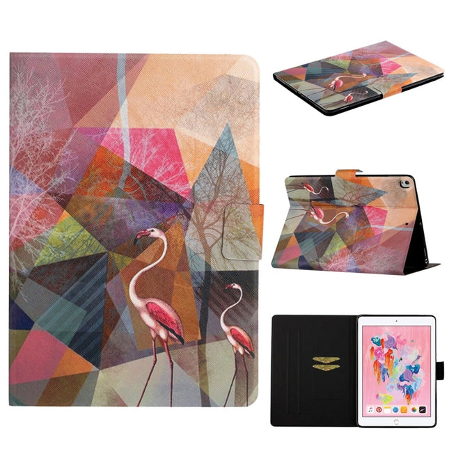 For iPad 10.2 / 10.5 TPU Horizontal Flip Leather Case with Holder & Card Slot & Sleep / Wake-up Function(Flamingo)-garmade.com