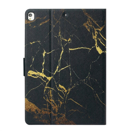 For iPad 10.2 / 10.5 TPU Horizontal Flip Leather Case with Holder & Card Slot & Sleep / Wake-up Function(Black Gold)-garmade.com