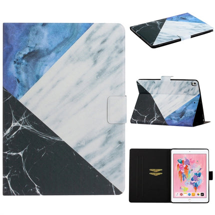 For iPad 10.2 / 10.5 TPU Horizontal Flip Leather Case with Holder & Card Slot & Sleep / Wake-up Function(Blue White Stitching)-garmade.com