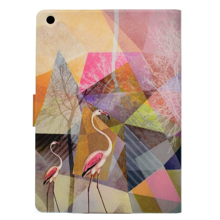 For iPad 9.7 (2017) TPU Horizontal Flip Leather Case with Holder & Card Slot & Sleep / Wake-up Function(Flamingo)-garmade.com