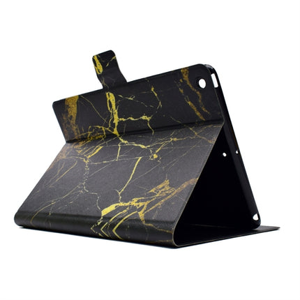 For iPad 9.7 (2017) TPU Horizontal Flip Leather Case with Holder & Card Slot & Sleep / Wake-up Function(Black Gold)-garmade.com