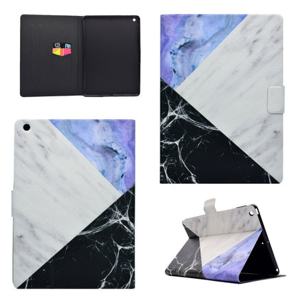 For iPad 9.7 (2017) TPU Horizontal Flip Leather Case with Holder & Card Slot & Sleep / Wake-up Function(Blue White Stitching)-garmade.com