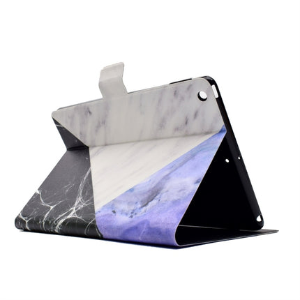 For iPad 9.7 (2017) TPU Horizontal Flip Leather Case with Holder & Card Slot & Sleep / Wake-up Function(Blue White Stitching)-garmade.com