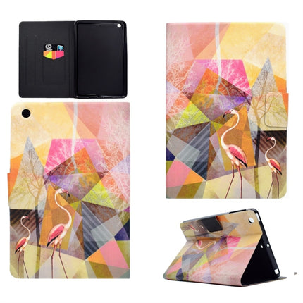 For iPad Mini 1 / 2 / 3 / 4 / 5 TPU Horizontal Flip Leather Case with Holder & Card Slot & Sleep / Wake-up Function(Flamingo)-garmade.com