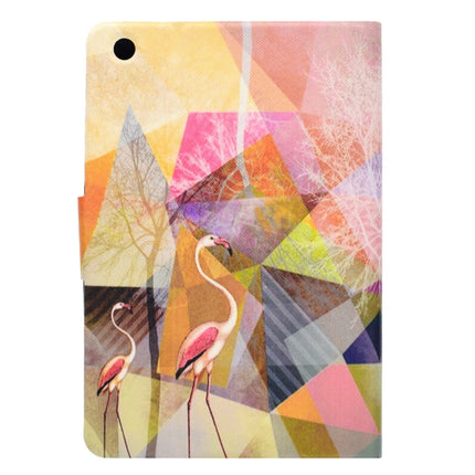 For iPad Mini 1 / 2 / 3 / 4 / 5 TPU Horizontal Flip Leather Case with Holder & Card Slot & Sleep / Wake-up Function(Flamingo)-garmade.com