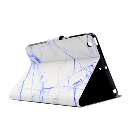 For iPad Mini 1 / 2 / 3 / 4 / 5 TPU Horizontal Flip Leather Case with Holder & Card Slot & Sleep / Wake-up Function(White Marble)-garmade.com