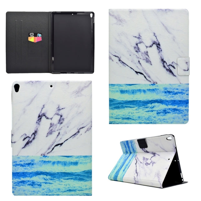 For iPad Pro 10.5 inch TPU Horizontal Flip Leather Case with Holder & Card Slot & Sleep / Wake-up Function(Ocean)-garmade.com