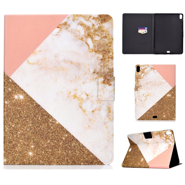 For iPad Pro 11 inch (2018) TPU Horizontal Flip Leather Case with Holder & Card Slot & Sleep / Wake-up Function(White Gold)-garmade.com